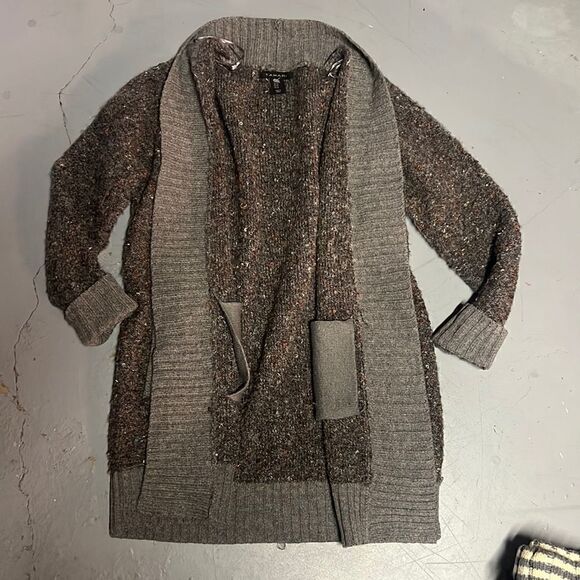 xs tahari knit open front cardigan - Picture 2 of 5